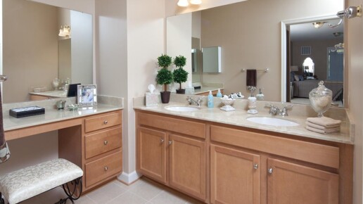 bathroom with double sinks